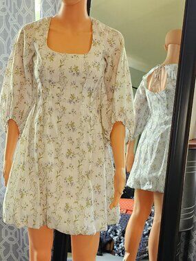 h and m white denim dress Ladies - White Sleeveless denim dress - Size: XL